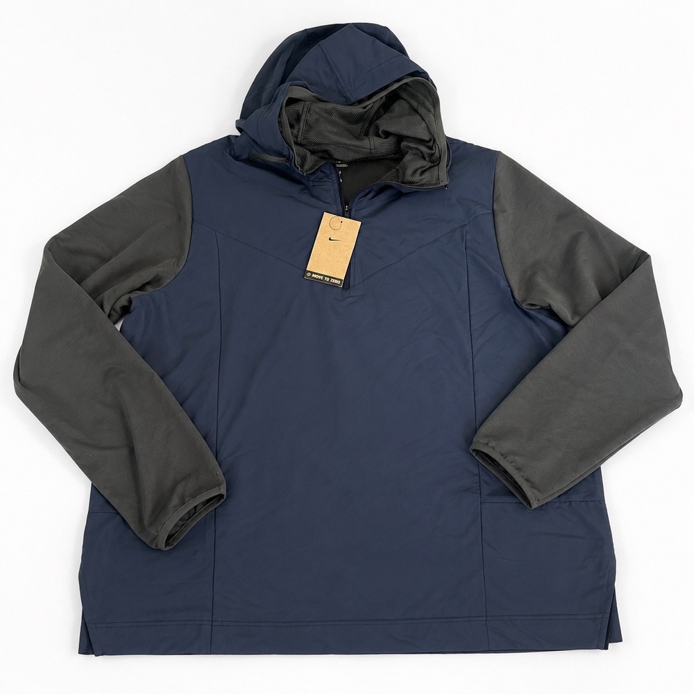 Nike Therma-FIT Hooded Pullover Jacket XL Navy Blue Athletic Training NWT